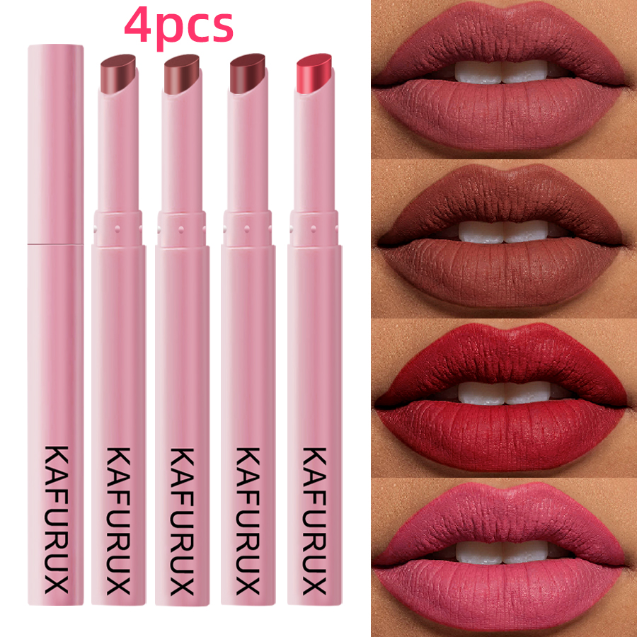 Korean Lifestyle Products - 4pcs Pensil Bibir Warna-warni Merah Muda