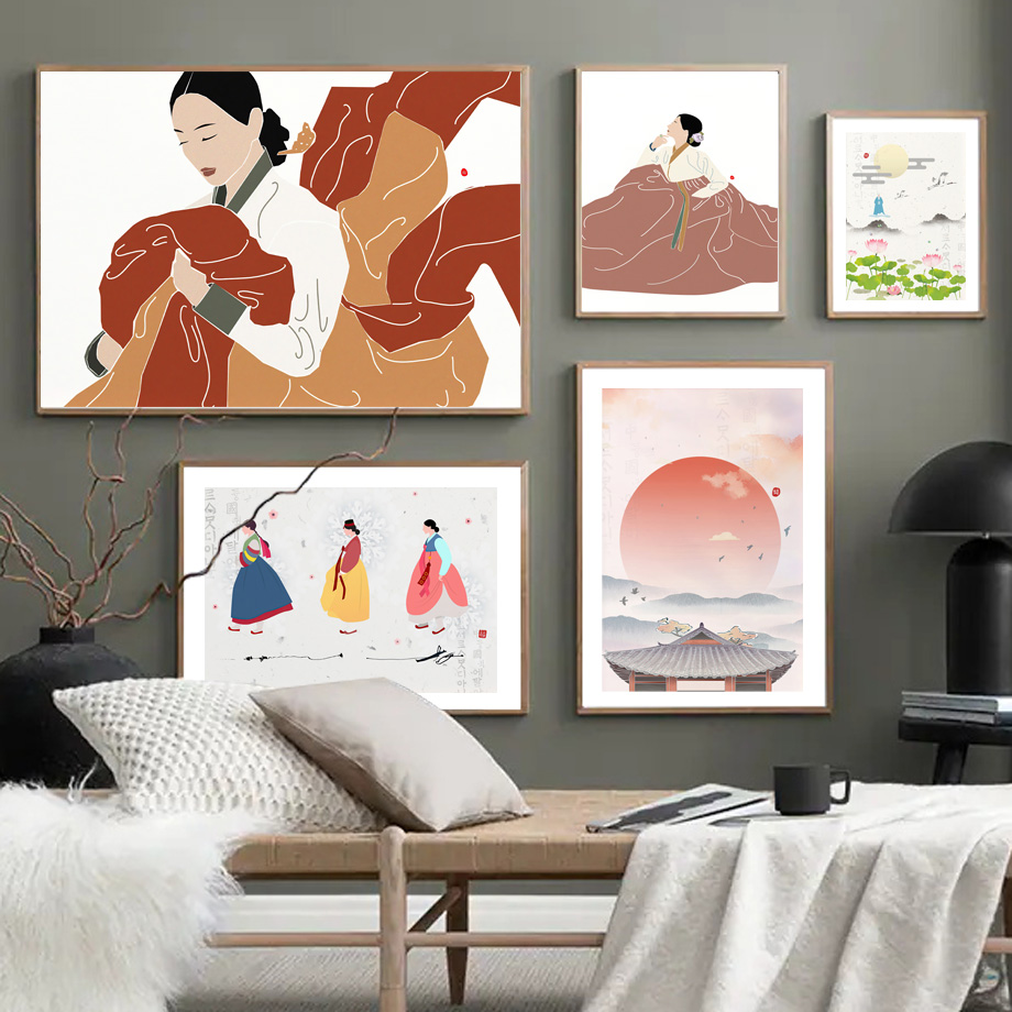 Korean Arts And Lifestyle - Poster Lukisan Kanvas Cetak Estetika Seni