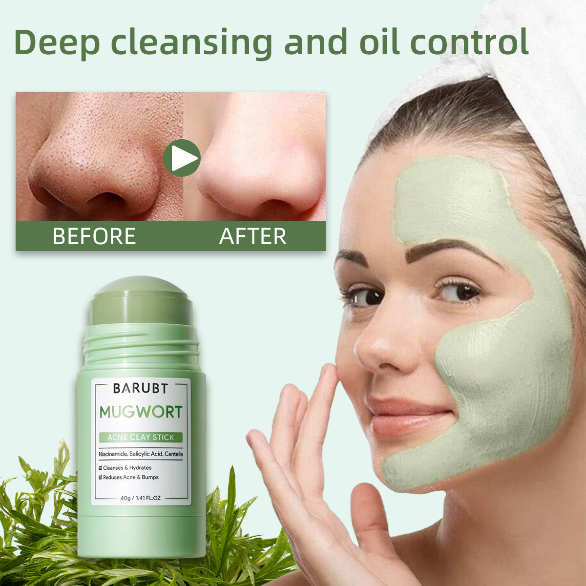 Korean Lifestyle Products - Menghilangkan Komedo Jerawat Mugwort Masker Padat